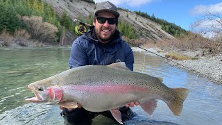 Catching Ridiculously Big MEGA TROUT on Fly 100lbs landed [upl. by Nielson939]