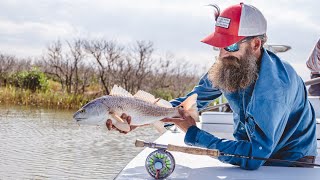 Fly Fishing Texas Redfish On The Flats  4K Video [upl. by Ivers]