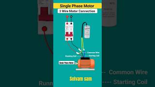 3 Wire Single Phase Motor Wiring shorts short ytshorts shortsvideo [upl. by Albion]