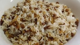 Receita de Arroz com lentilhas temperadas  Fácil e saboroso  Como fazer arroz com lentilhas [upl. by Wiseman]