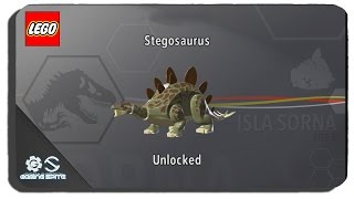 Lego Jurassic World  How to Unlock Stegosaurus Dinosaur Character Location [upl. by Ahsekan]