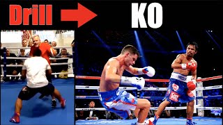 Manny Pacquiao  Genius Drills That Became KOs  Breakdown [upl. by Keslie]