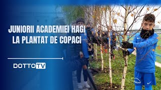 Juniorii Academiei Hagi la plantat de copaci [upl. by Eyma959]