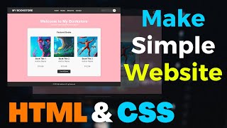 Create a Simple Bookstore Website Design Using HTML amp CSS [upl. by Nwad]