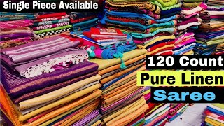 Authentic Bengal Pure Linen Saree With Handloom Mark Manufacturer amp Wholesaler [upl. by Airdnazxela]