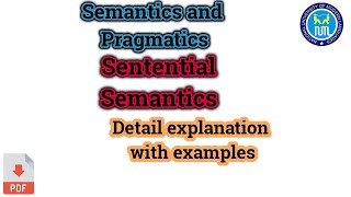 Sentential semantics [upl. by Solita]