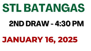 STL batangas draw result today live 430 PM  January 16 2025 430 PM draw [upl. by Botzow]