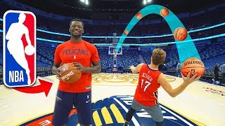 NBA Stadium Basketball TRICKSHOTS vs Julius Randle [upl. by Noitsirhc]