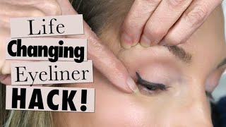 Eyeliner Tutorial for Mature Eyes Easy UPLIFT Trick [upl. by Wilkens329]