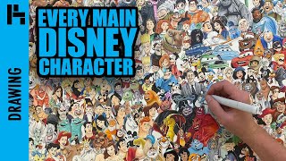 Drawing EVERY MAIN DISNEY CHARACTER [upl. by Giovanni]