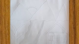 How To Draw Scenery Drawing 😮 Drawing Prakirtik Chitr kaise Banaen scenery [upl. by Ediva43]