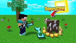 Minecraft But Cow Gives Super Op items [upl. by Adnerol]