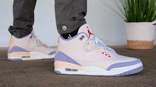 Air Jordan 3 MUSLIN Review amp On Feet [upl. by Russi]