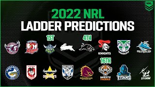 2022 NRL LADDER PREDICTIONS [upl. by Augusto609]