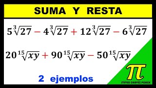 Suma y resta de radicales  radicales semejantes  2 ejercicios resueltos [upl. by Anikram672]