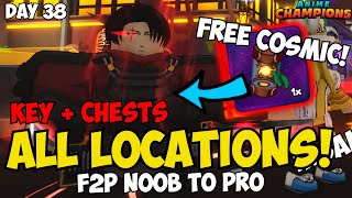 Day 38 FREE COSMIC amp Mysterious Key amp All Chests Locations  Anime Champions Noob To Pro [upl. by Moriah369]