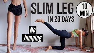 SLIM LEGS IN 20 DAYS 10 min No Jumping Quiet Home Workout  Emi [upl. by Ambrosio]