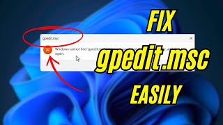 Easiest Way To Fix Group Policy Editor Missing In Windows 1011 Home 2025  Enable GPEDIT in Windows [upl. by Desiri]