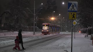 Gdańsk Oblodzenie sieci trakcyjnej GAiT ulica Wita Stwosza ❄️💥Icing of the overhead contact line [upl. by Wendolyn]