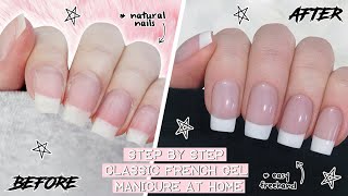 DIY CLASSIC FRENCH GEL MANICURE AT HOME  The Beauty Vault [upl. by Eliathas846]