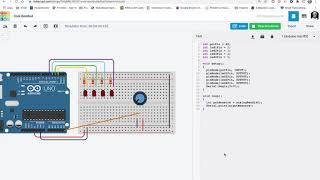 Arduino  control 4 LEDs with a potentiometer [upl. by Yokum]