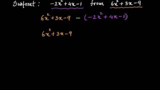 Polynomial subtraction Hindi  Algebraic Expressions  Class 7 India  Khan Academy [upl. by Payton913]