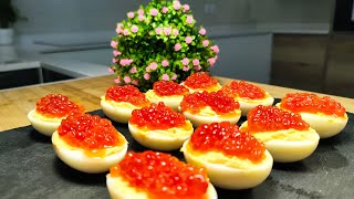 Eggs with caviar tasty and quick appetizer recipe I have never eaten such delicious eggs [upl. by Godfry]