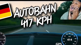 AMERICAN REACTS TO to Driving on the Autobahn Bugatti Chiron  417 KPH GPS [upl. by Accebor568]