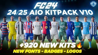 2425 AIO Kits V10 Mod For FC 24 920 New Kits  Fonts  Badges  TU182 [upl. by Asyar]