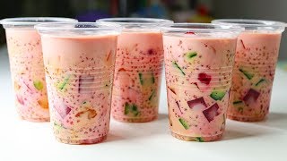 Buko Coconut Salad Drinks  Tapioca Drinks Recipe  Sago Dessert Recipe  Yummy [upl. by Margareta]