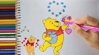 How To Draw Winnie The Pooh  Easy Drawing Winnie Kids Drawing Club [upl. by Celia]