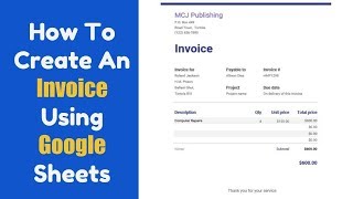 How To Create An Invoice In Google Sheets [upl. by Alejandrina]