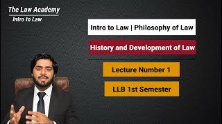 Introduction to Law  LLB 1st Semester online Course  Lecture 1 by The Law Academy [upl. by Graff341]