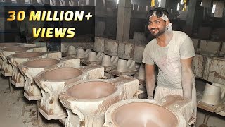 Ceramic Toilet Seat Manufacturing Process in Factory  How Commodes Made [upl. by Michelina353]