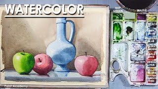 Watercolor Still Life Painting  Fruits and Jug  step by step [upl. by Enel693]