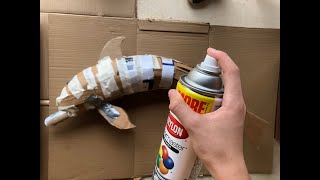 Tutorial How To Make Paper Mache Dolphin Base With Cardboard [upl. by Llevert260]