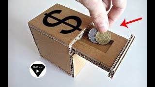 How to make a piggy bank from a cardboard [upl. by Ennaillek]