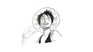 How to Draw Luffy from One Piece  Step by Step [upl. by Ardnnek364]