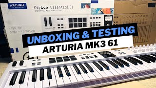 UNBOXING and TESTING the Arturia KeyLab Essential 61 mk3 MIDI Keyboard Controller [upl. by Asiilanna]