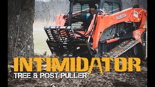 Tree Puller Attachment for Skid Steer Takes Down a Black Locust [upl. by Hanimay]