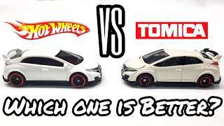 HOT WHEELS VS TOMICA  Honda Civic Type R Manufacturer Comparison [upl. by Kcirtapnaes]