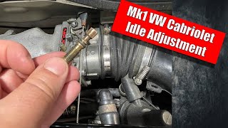 Adjusting Idle on a MK1 VW Cabriolet [upl. by Etnoved73]