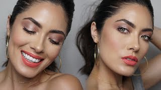 Glossy quotWetquot Eye Look with NO Creasing and NO lipgloss  Melissa Alatorre [upl. by Darleen]