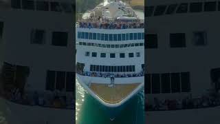 A large cruise ship passes through the narrow Corinth Canal [upl. by Audrey]