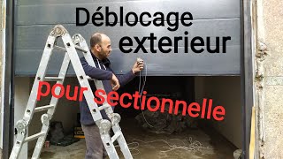 comment installer un déblocage  débrayage extérieure pour porte sectionnelle [upl. by Hurless517]