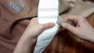 窗簾四爪鉤 掛鉤 穿法教學DIY 2倍皺褶｜How To Use 4Prong Drapery Hooks to Create French Pleats [upl. by Hayidan]