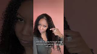 PART 1 Kinky Curly Half Wig Tutorial wigs hair curlyhairstyles flipover noglue gluelesswig [upl. by Lucilla70]