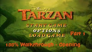 Disneys Tarzan PS1 100 Walkthrough  Part 1  Opening Hard [upl. by Alidia886]