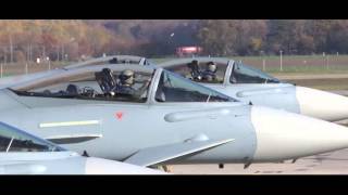 German Air Force Eurofighter Typhoons on red alert in Neuburg [upl. by Svirad]