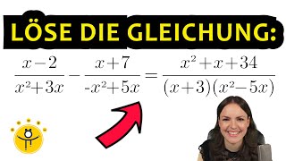 Schwere BRUCHGLEICHUNGEN lösen – VORKURS Mathematik Bruchgleichung lösen [upl. by Miarzim]